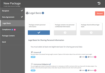Screenshot of package wizard